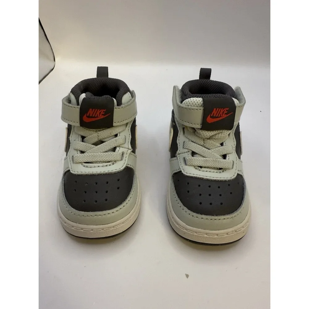 Nike Court Borough Mid 2 TDV Toddler Shoes 4C Medium Ash/White-Light Silver